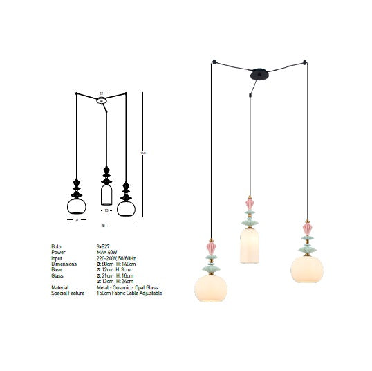 Lampa suspendata AMELIS TRIO
