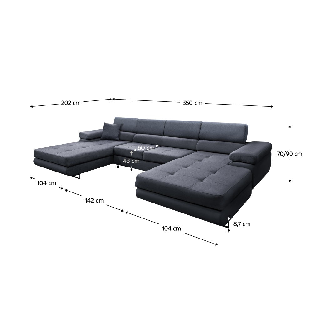 Coltar extensibil AMERITA U 350 CM
