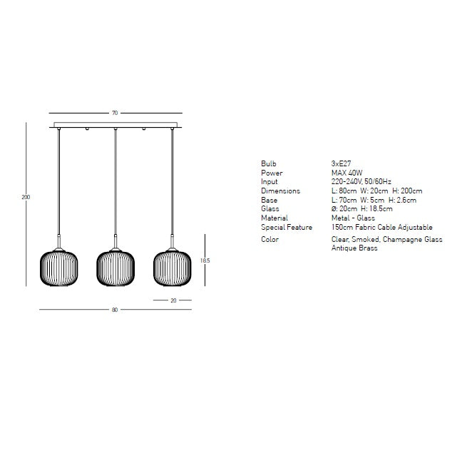 Lampa suspendata ANDENE LINIAR