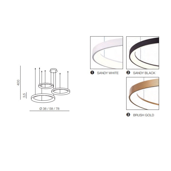 Lampa suspendata dimabila ANDIRA Ø78/58/38 CM