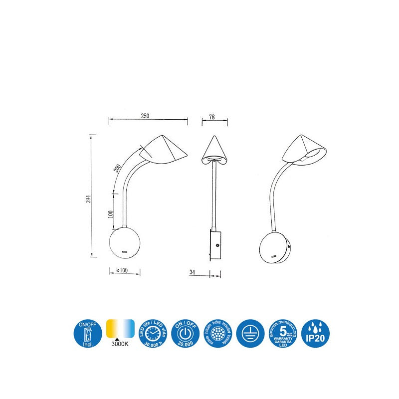 Aplica de perete GIA WHITE
