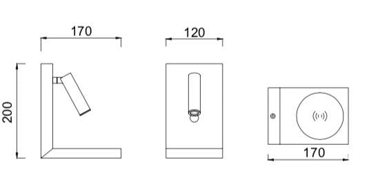 Aplica de perete cu incarcator BARI
