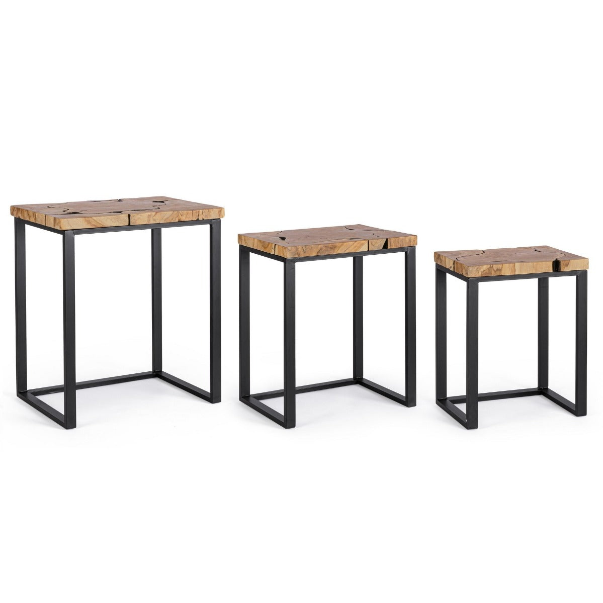 Set 3 masute de cafea ELWOOD 37x29x47/43x33x53/53x37x60 CM