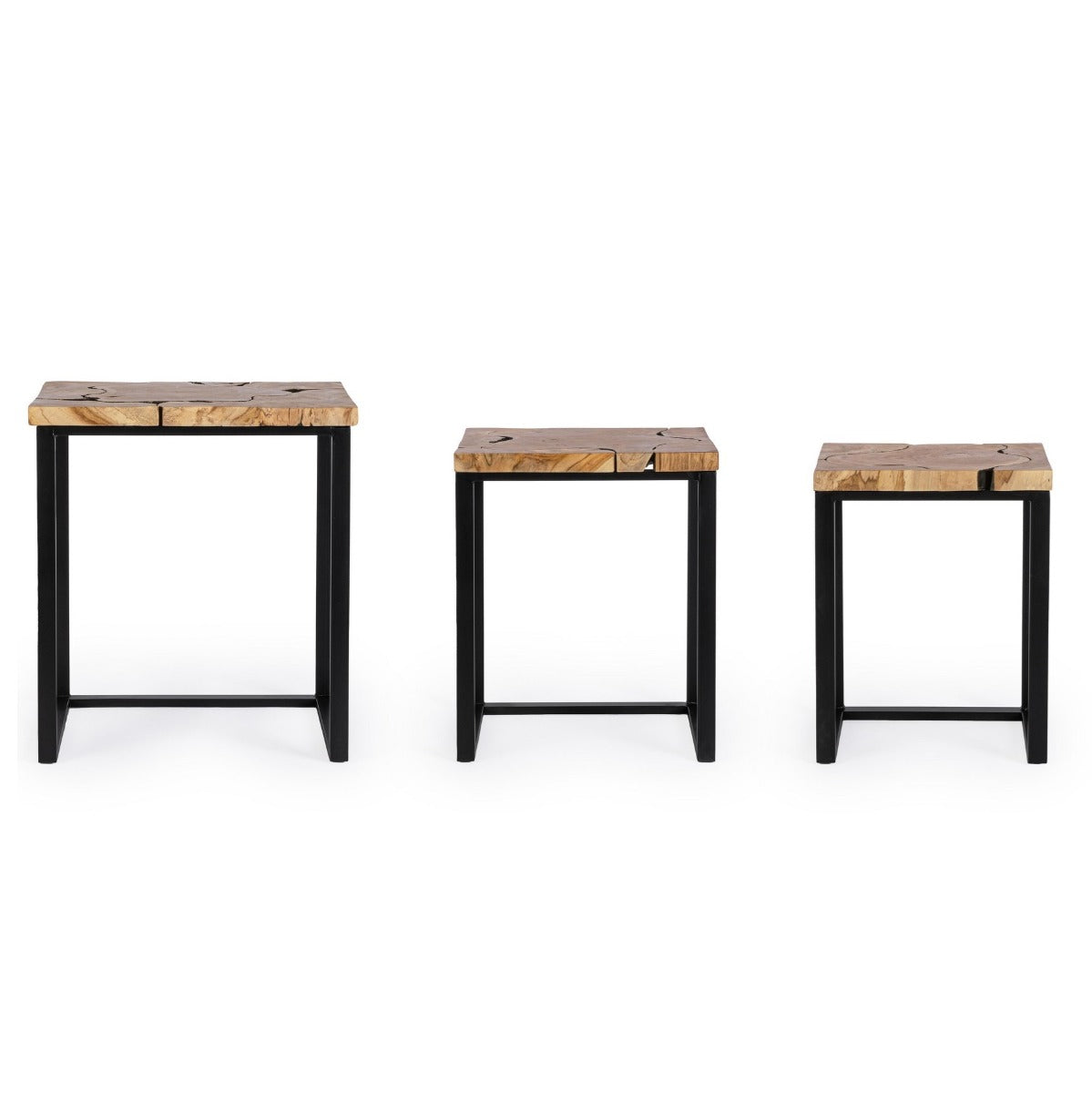 Set 3 masute de cafea ELWOOD 37x29x47/43x33x53/53x37x60 CM