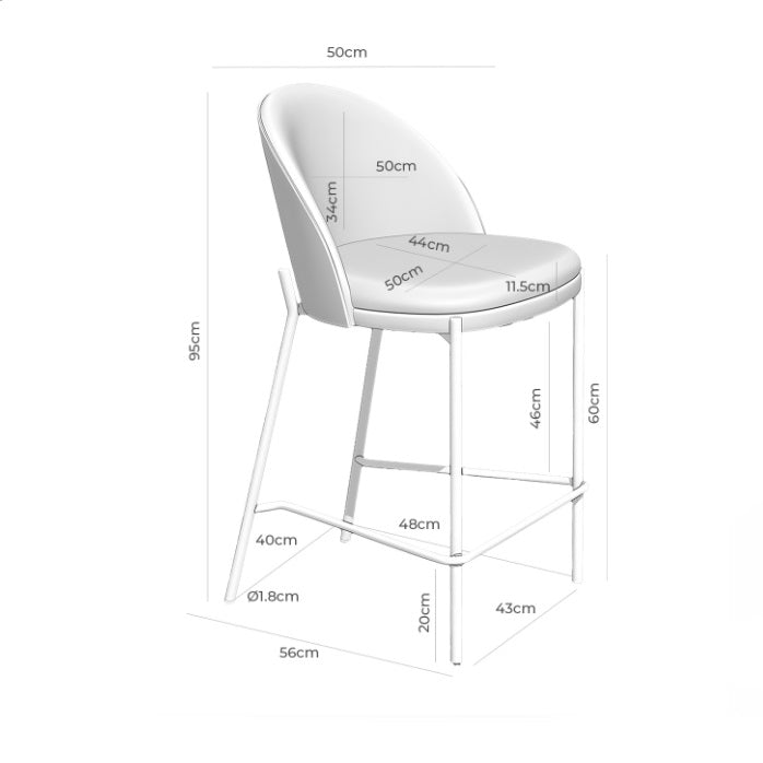 Scaun de bar ARIAD BEIGE H60 CM