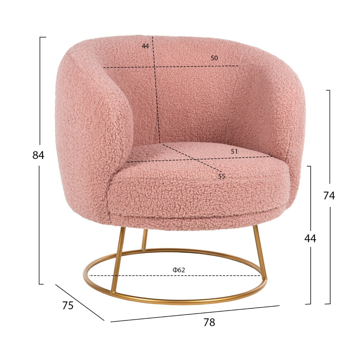 Fotoliu ARION BOUCLE GOLD