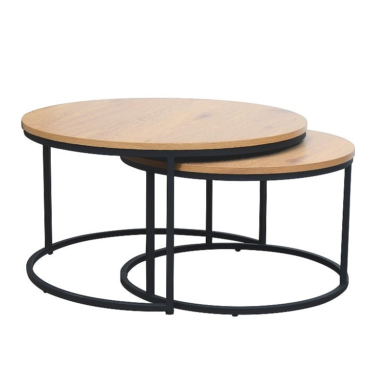 Set 2 masute de cafea ATLANTA III WOOD Ø80/60 CM