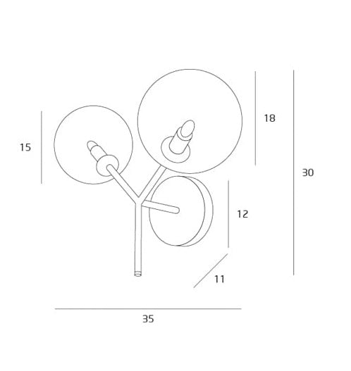 Aplica de perete AUROM BLACK