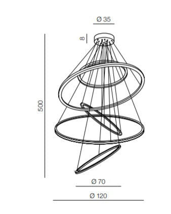 Lampa suspendata VOHANA XXL 120X500 cm