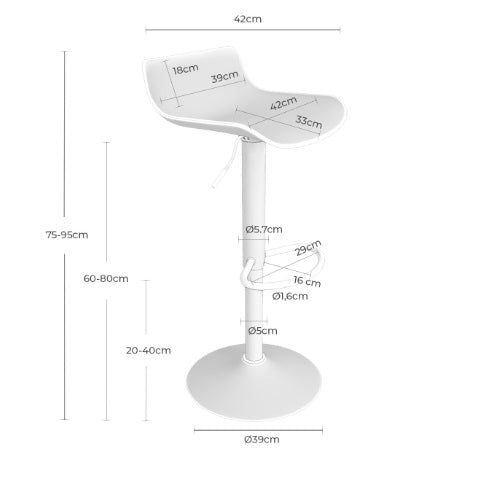 Scaune de bar ILARIO H60/80 CM