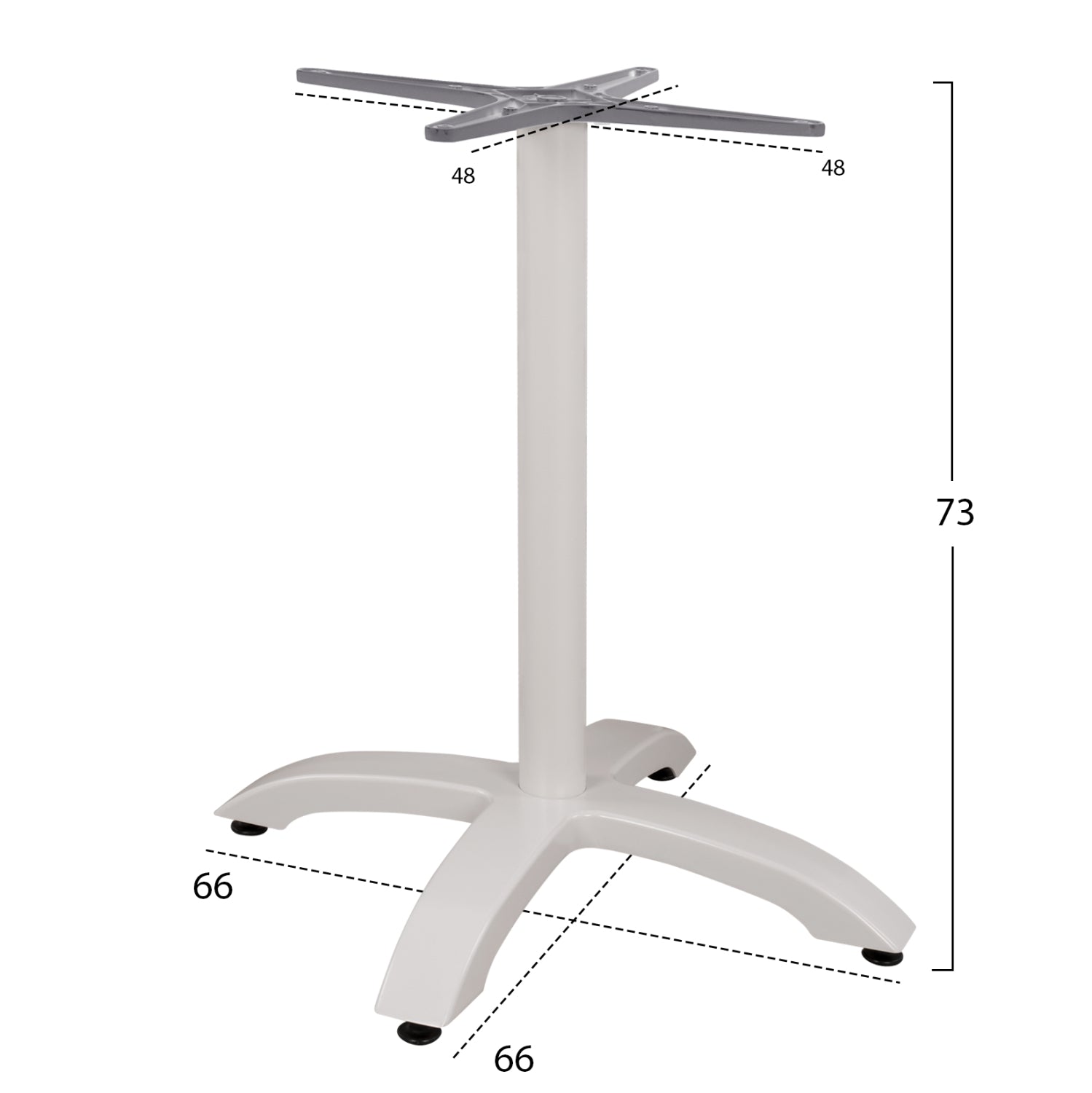 Picior masa dinig DARMON 66x66x73cm alb