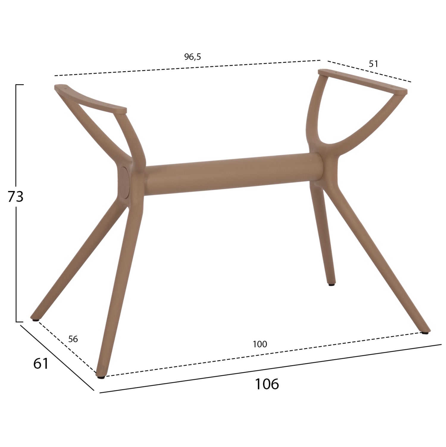 Picior masa FRENCH CAPPUCCINO pentru blat 120x80 cm