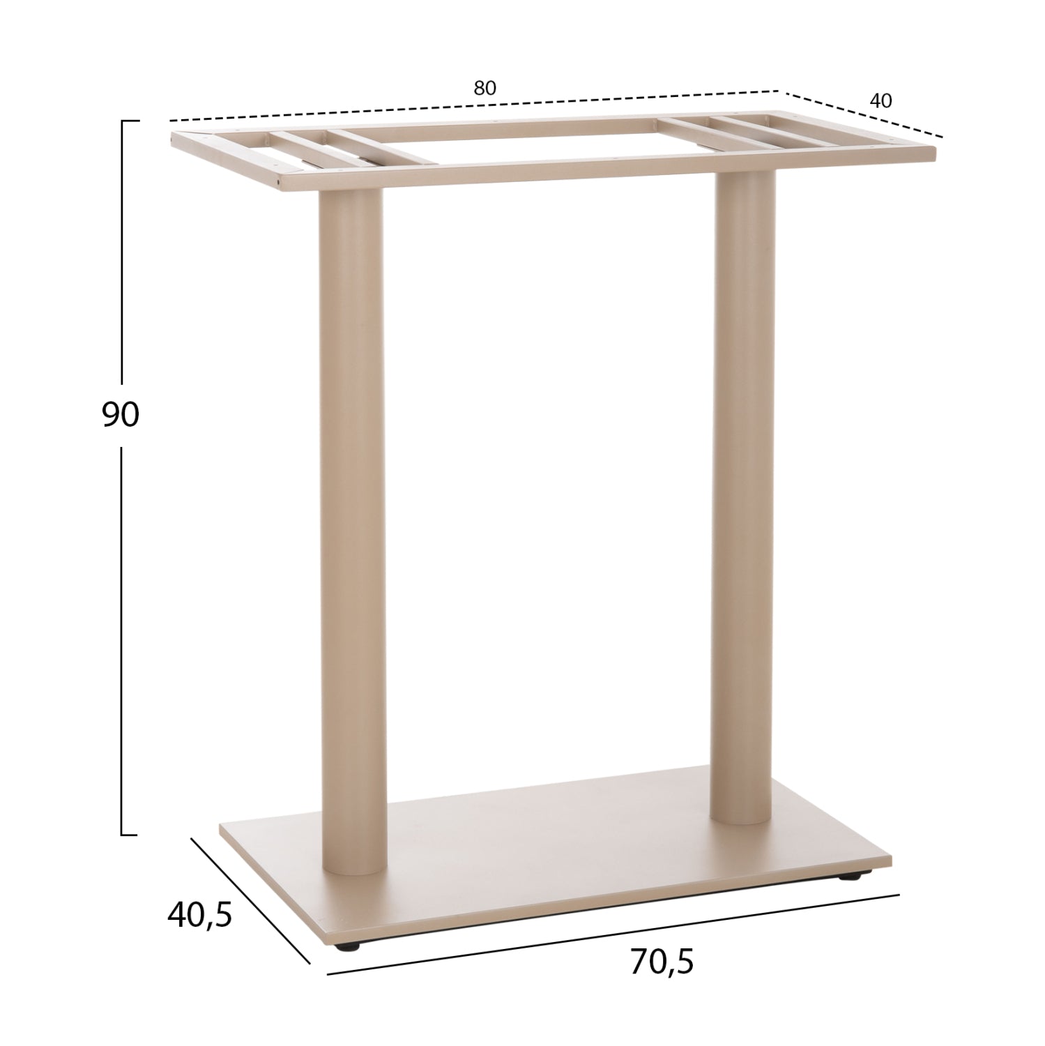 Picior masa bar/insula OLGA CAPPUCCINO MATTE 40Χ80Χ90H cm