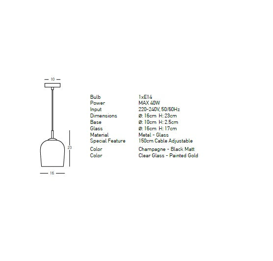 Lampa suspendata BELCELY 16 CM