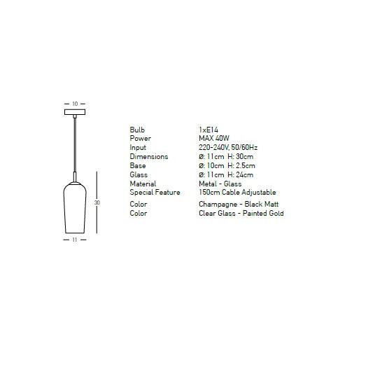 Lampa suspendata BELCELY 11 CM