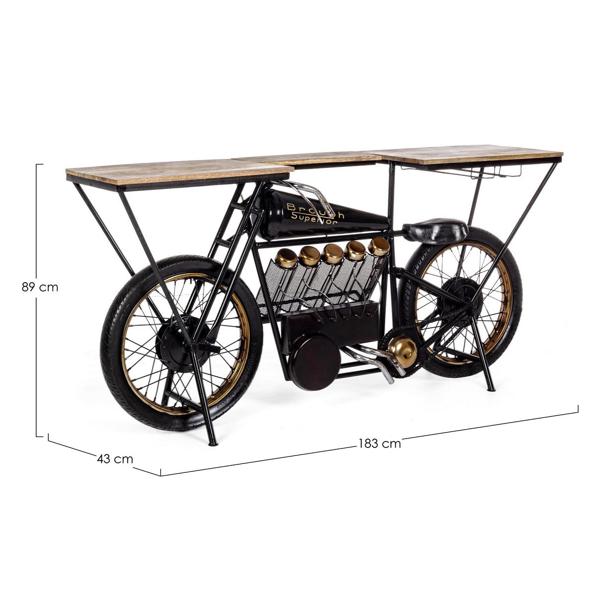 Consola/ Suport sticle vin BERCULIZ Moto 183 x 43 x 89 CM