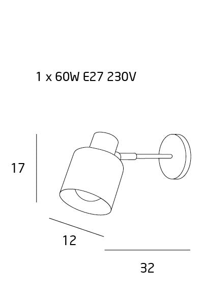 Aplica de perete LAKI BLACK