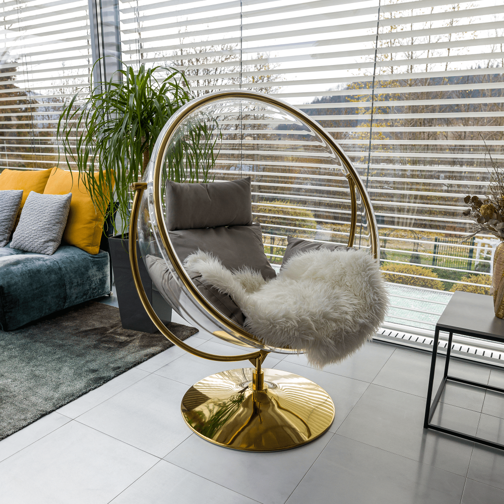 Fotoliu balansoar BOBOLI STAND GOLD