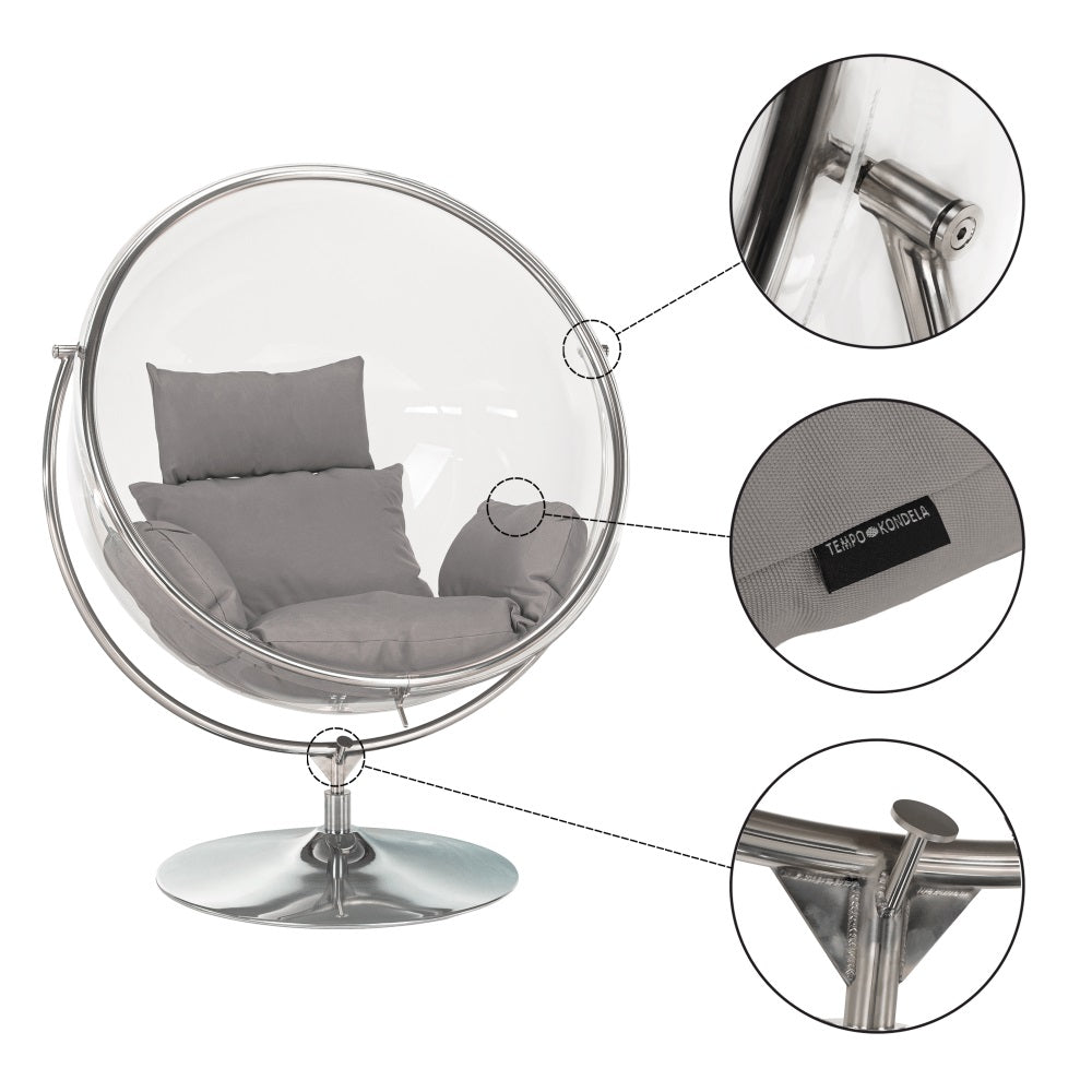 Fotoliu balansoar BOBOLI STAND CHROME