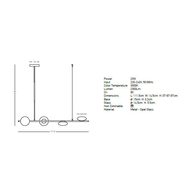 Lampa suspendata BRAYNS LINIAR