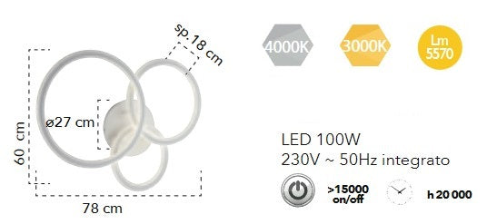 Plafoniera / Aplica de perete BRYE 3