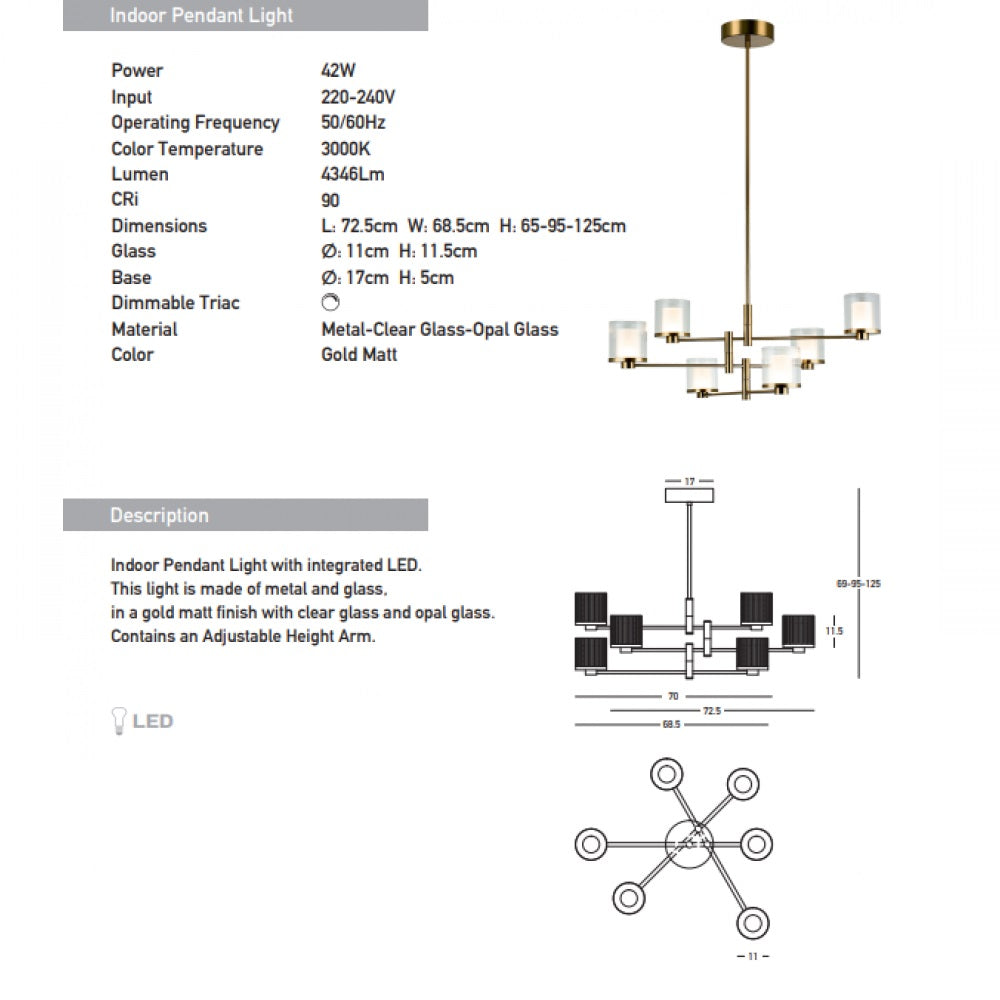 Lampa suspendata dimabila CALIS 42W