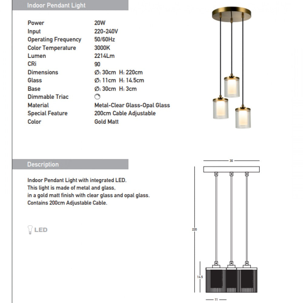 Lampa suspendata dimabila CALIS ROUND