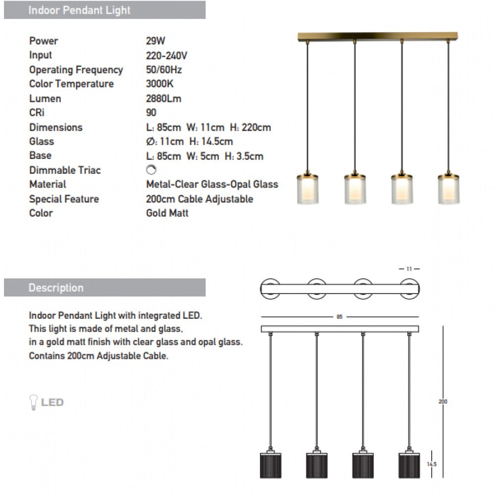 Lampa suspendata dimabila CALIS LINIAR