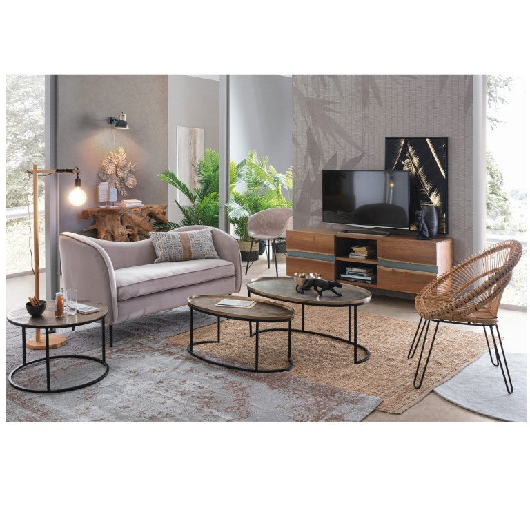 Canapea 2 locuri CANDIS LIGHT GREY 163 CM