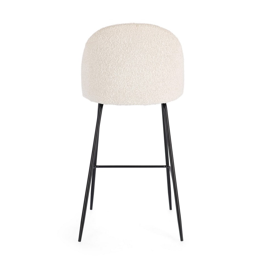 Scaun de bar CARE BOUCLE BLACK/IVORY H74 CM