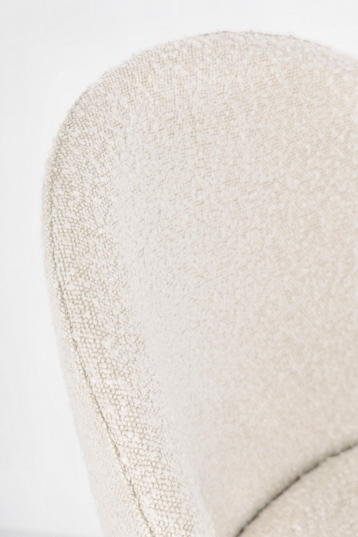 Scaun de bar CARE BOUCLE BLACK/IVORY H74 CM