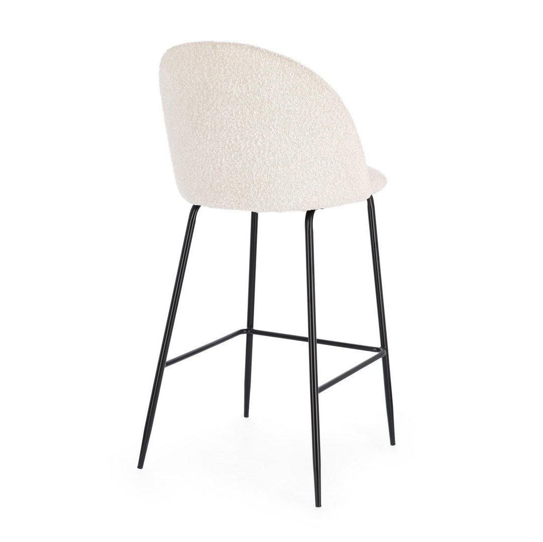 Scaun de bar CARE BOUCLE BLACK/IVORY H74 CM
