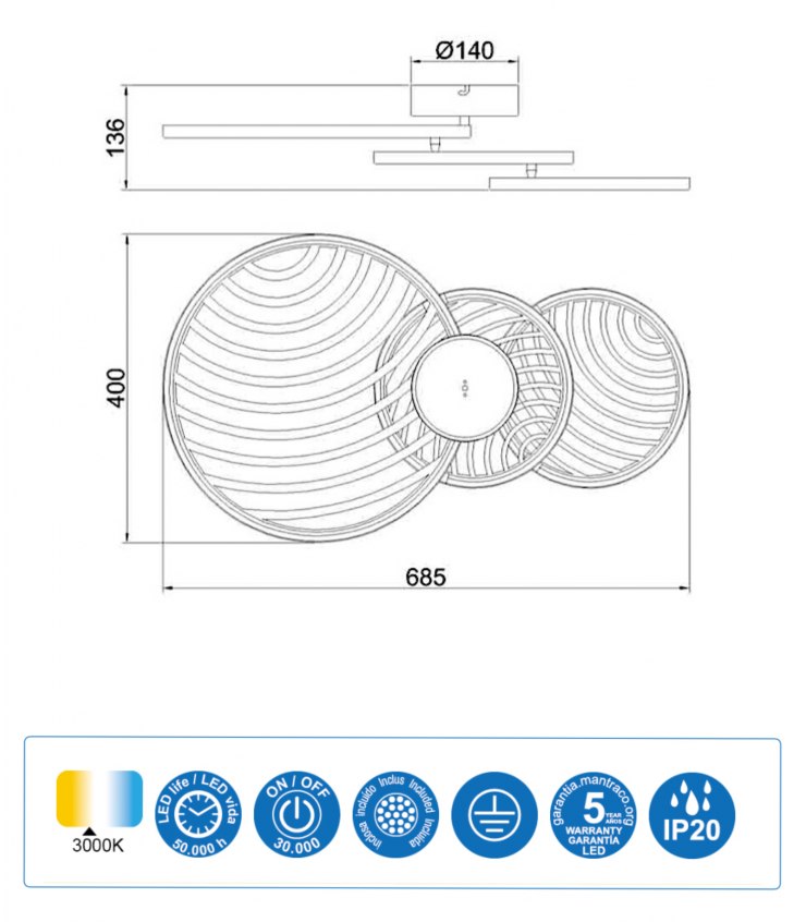Plafoniera/ Aplica de perete COLAGE 3