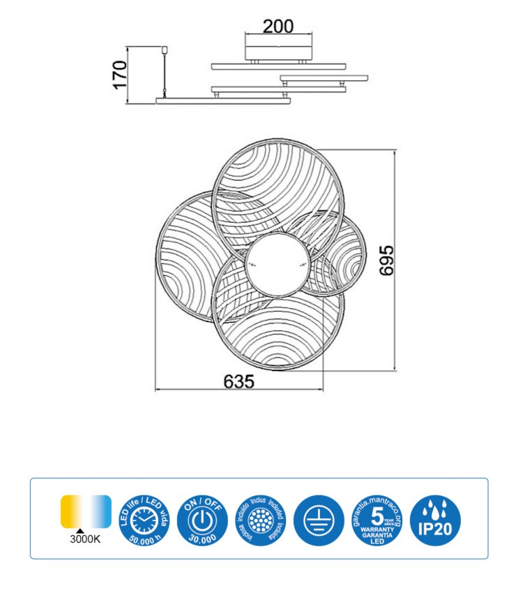 Plafoniera/ Aplica de perete COLAGE 4
