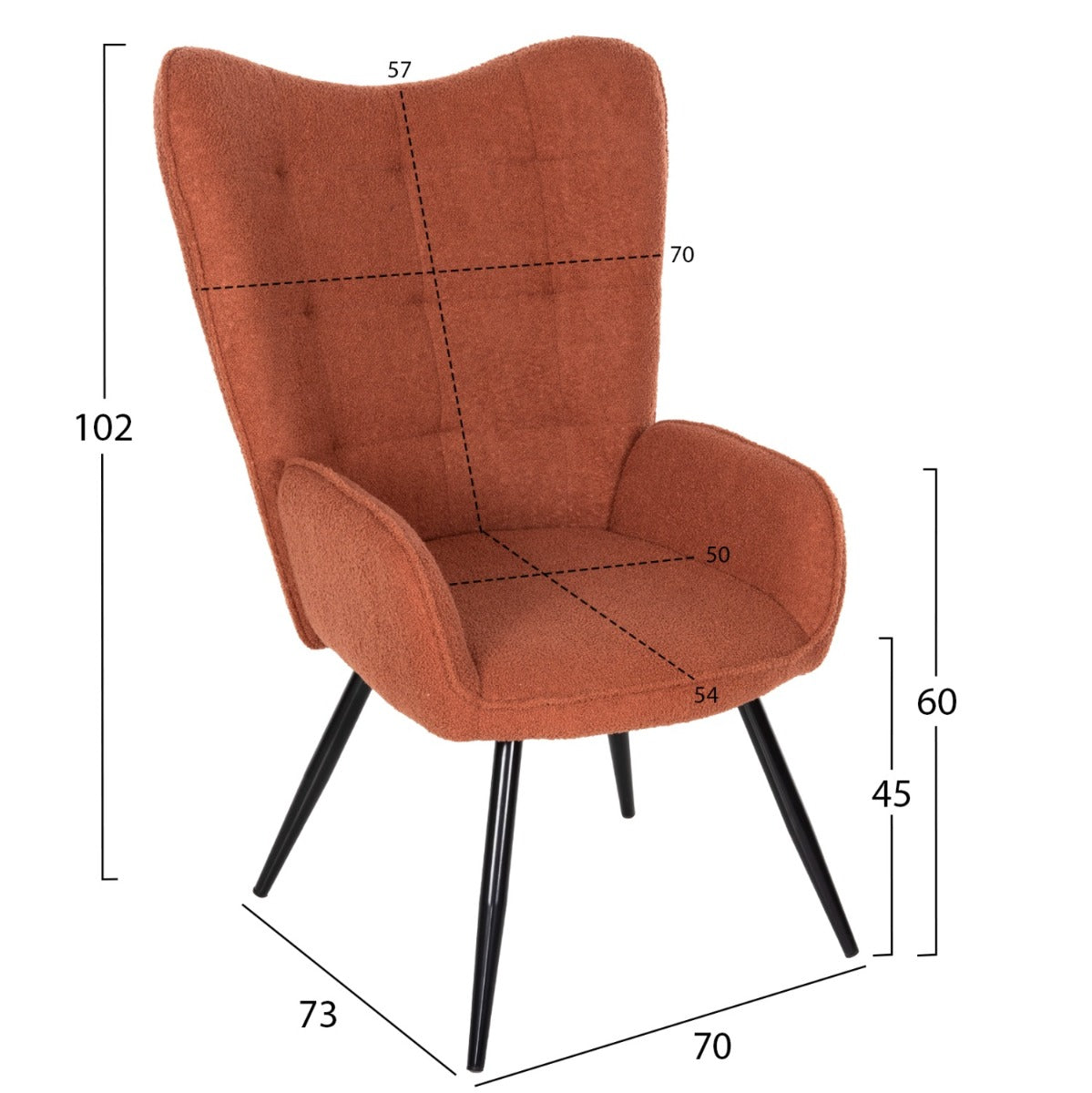 Fotoliu cu taburet CORONA BOUCLE