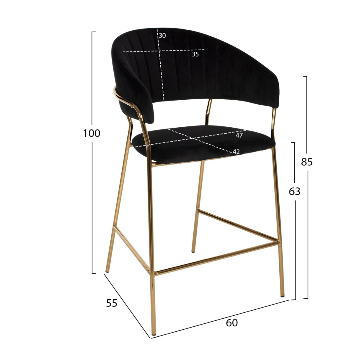 Scaun de bar CRISTINE H63 CM