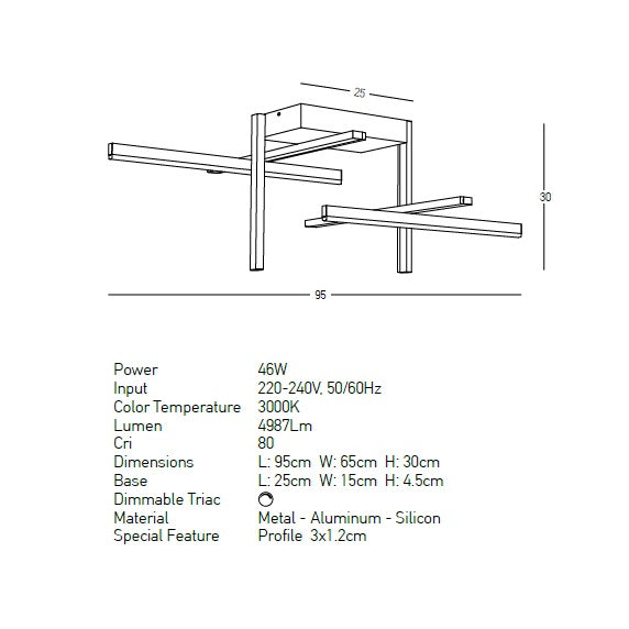 Plafoniera dimabila CRYVANT TWIN