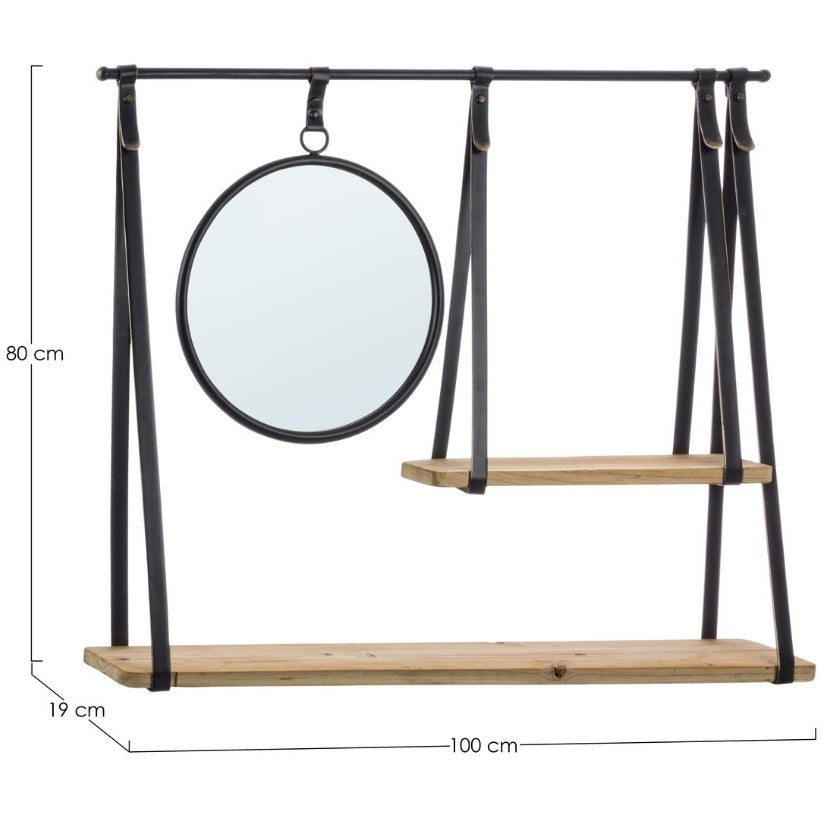 Raft de perete cu oglindă JERROS 100 x 80 CM