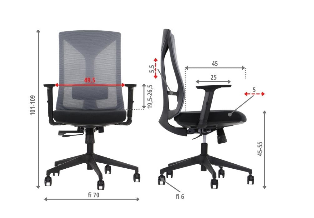 Scaun de birou CYRON BLACK LEG