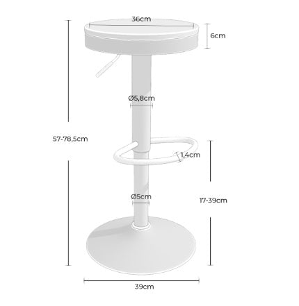 Scaune de bar BERETO H57/78 CM