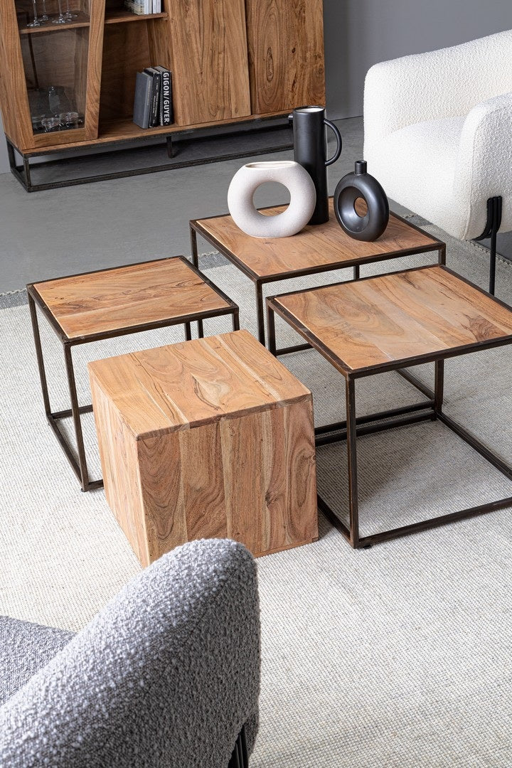 Set 4 masute de cafea DARVUK 38x36/42x39/46x42/50x45 CM