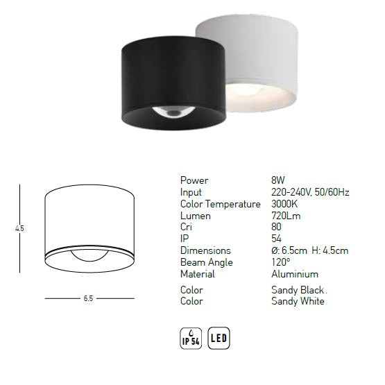 Spot aplicat DEMIAN 8W