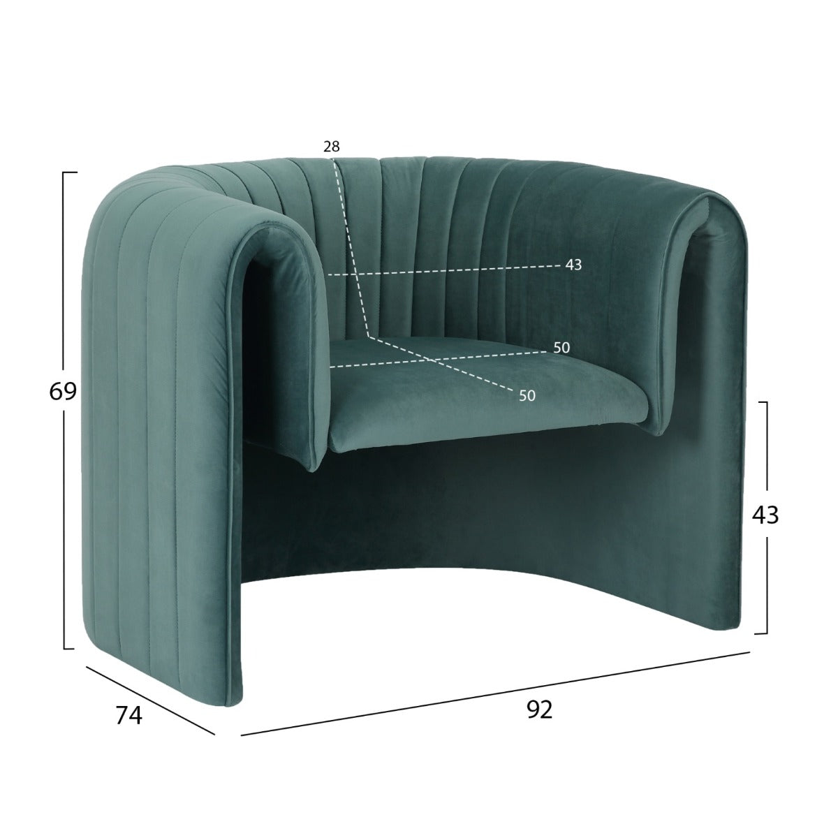 Fotoliu DIONIS VELVET Verde