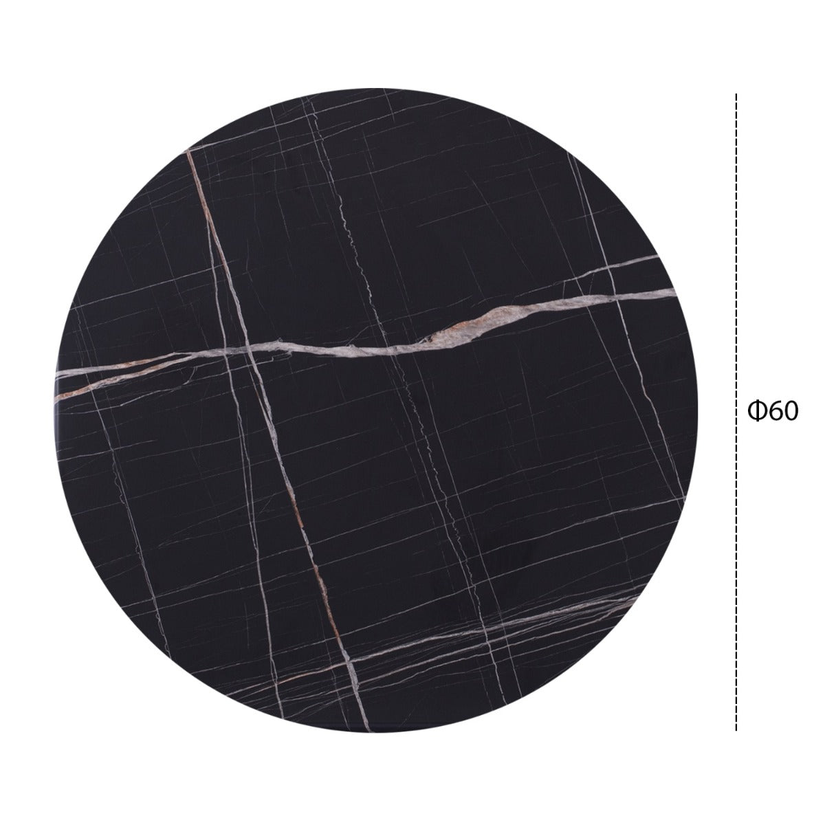 Blat masa WERZALIT DORA MARBLE BLACK Ø60 CM