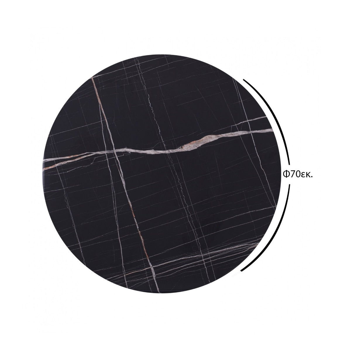 Blat masa WERZALIT DORA MARBLE BLACK Ø70 CM