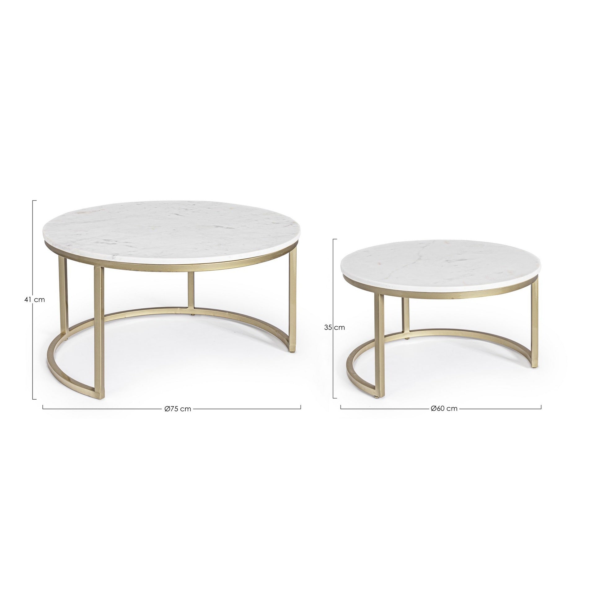 Set 2 masute de cafea DOUCE Ø60/75 x 35/41 CM