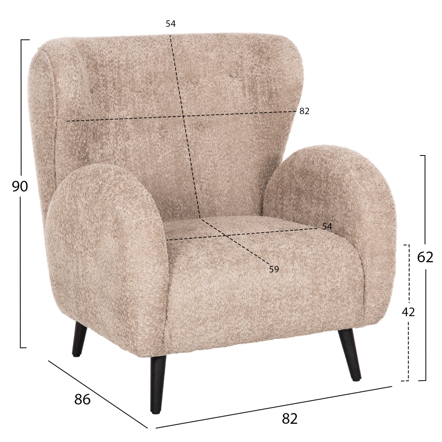 Fotoliu DURHAS BEIGE BOUCLE