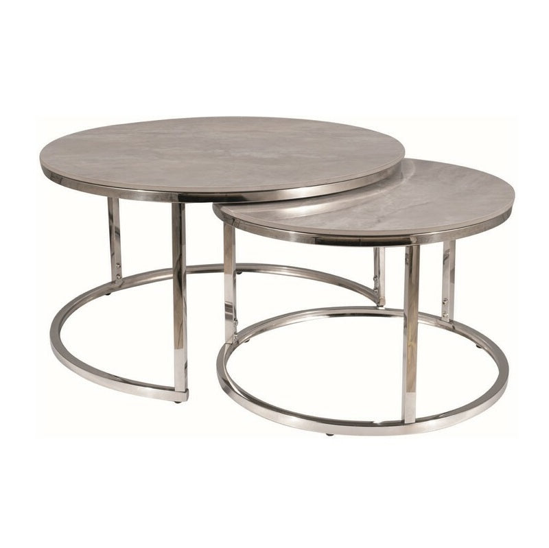 Set 2 masute de cafea ELIASTO Ø45x40/60x45 CM