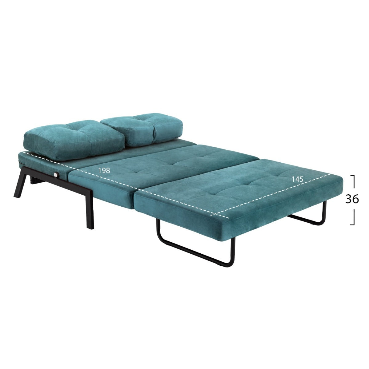 Canapea extensibila 2-3 locuri ELISE VELVET MINT 151 CM