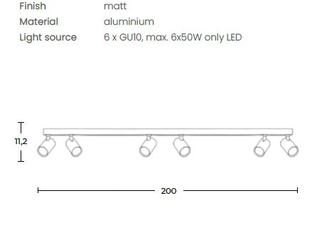 Plafoniera EXO 200cm BEIGE